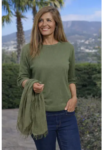 ROMINA CASHMERE TØRKLÆDE OLIVEN UDSOLGT