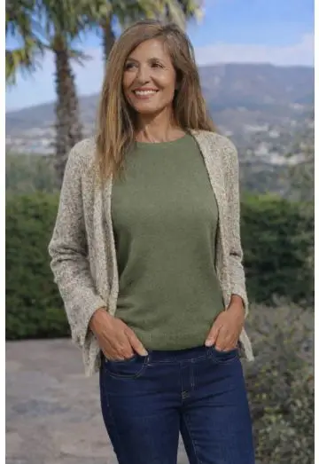 MILA STRIK CARDIGAN SAND