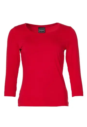 ELLA BLUSE 3/4 ÆRMER RØD UDSOLGT STR M OG L