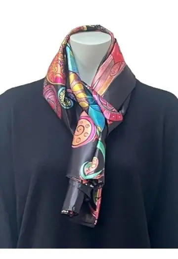 MIRAGE STOR SILKE TØRKLÆDE VENDEBAR MULTI COL