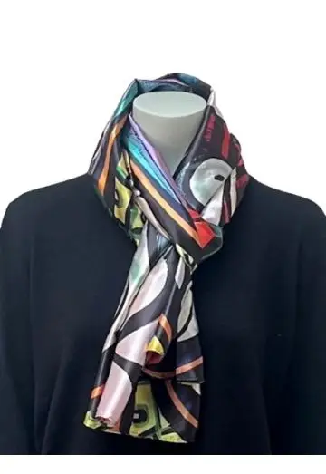 ELYSIA STOR SILKE TØRKLÆDE VENDEBAR MULTI COL