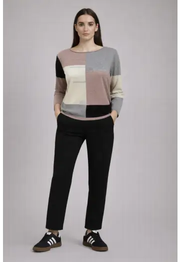 INCA COLOUR BLOCKING STRIK SAND MELANGE MIX UDSOLGT S/M