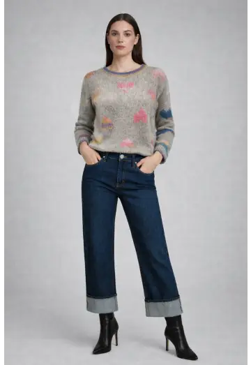 HJERTE STRIK LANA ULD MIX SAND/ROSE