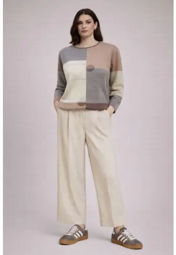 INCA COLOR BLOCKING STRIK LYSEGRÅ MIX