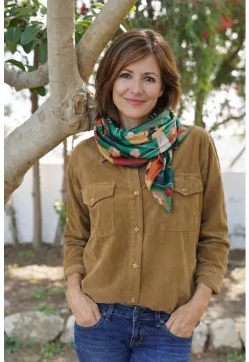 DAFNE 2 SIDET STOR SILKETØRKLÆDE MULTI 