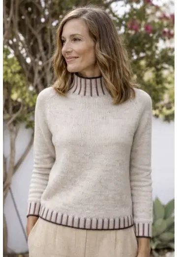 MATTIA TURTEL STRIKBLUSE OFFWHITE