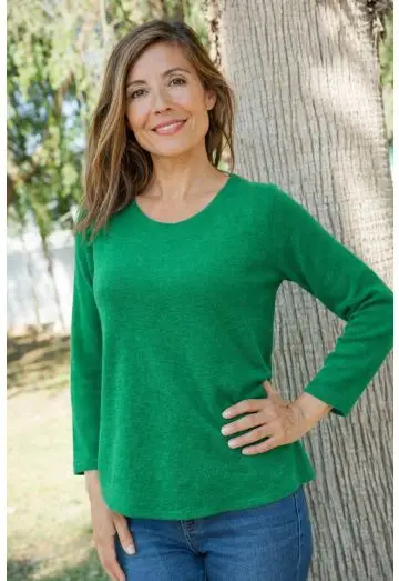 RIGMOR STRIK MED RUNDHALS FRISK GRØN