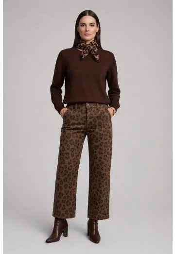 LEO SILKE TØRKLÆDE SORT/CHOKO