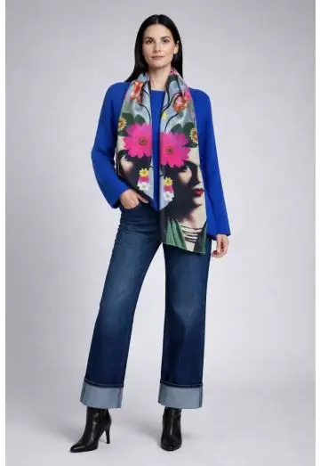 ZIANA SILKE TØRKLÆDE I MULTI FARVER