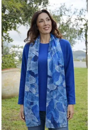 CLAUDIA STOR SILKETØRKLÆDE ROYAL BLÅ