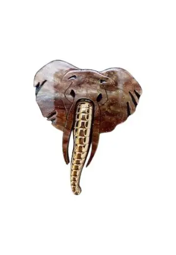 ELEFANT BROCHE CHOKO/GULD