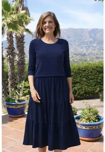 HYBEN BLUSE 3/4 ÆRME NAVY