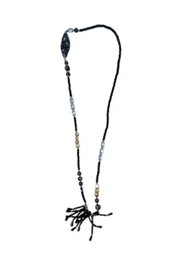 SORT DIAMONT LANG HALSKÆDE SORT/GULD