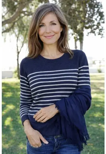 ROMINA CASHMERE MIX TØRKLÆDE NAVY