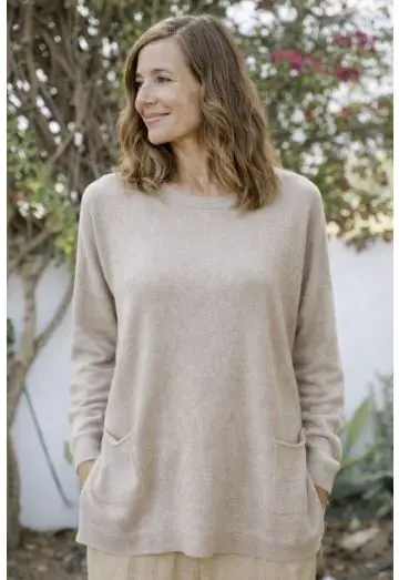 CHARIA OVERSIZE STRIK SAND MELANGE UDSOLGT