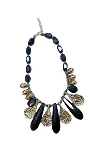 BENNIE KORT HALSKÆDE ARMY/GULD