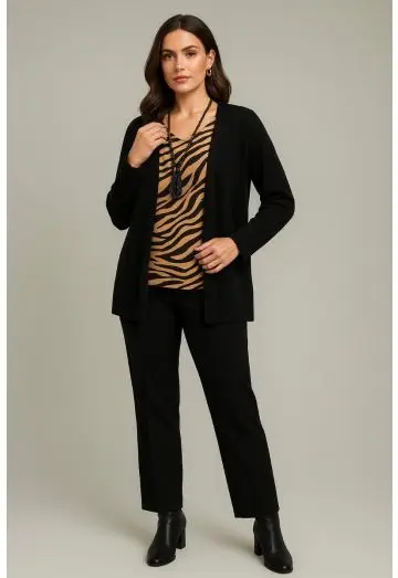 INGRID STRIK CARDIGAN SORT 