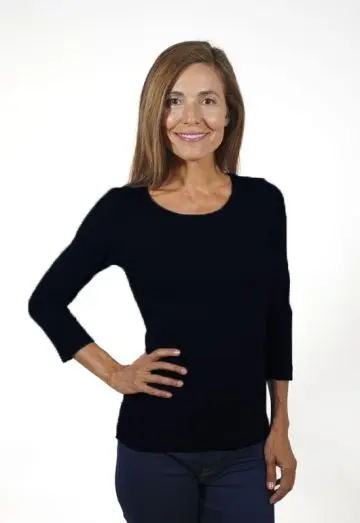 ELISA BLUSE FV. SORT STR L UDSOLGT